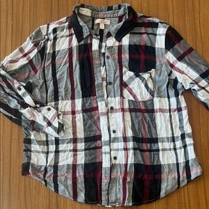 Como Vintage Black and Red Plaid Button Down Shirt